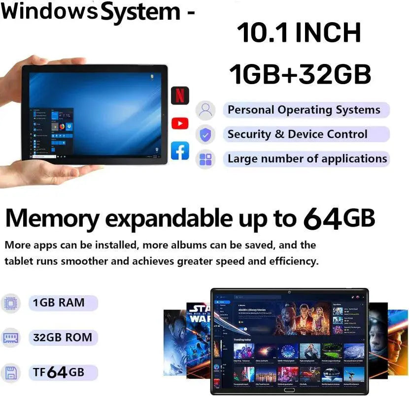 Top Sales 10.1 Inch Tablet PC NX16A Windows 10 1GB RAM