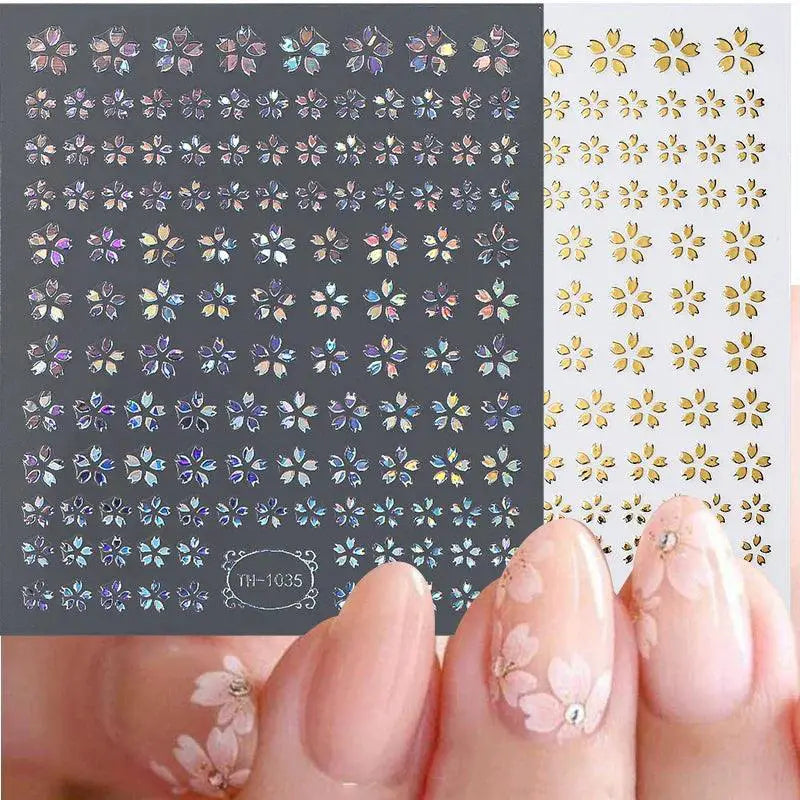 3D Sakura Blossom Nail Art Stickers for Elegant Designs