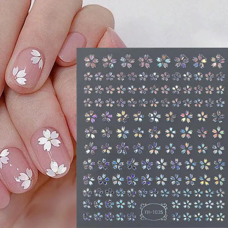 3D Sakura Blossom Nail Art Stickers for Elegant Designs
