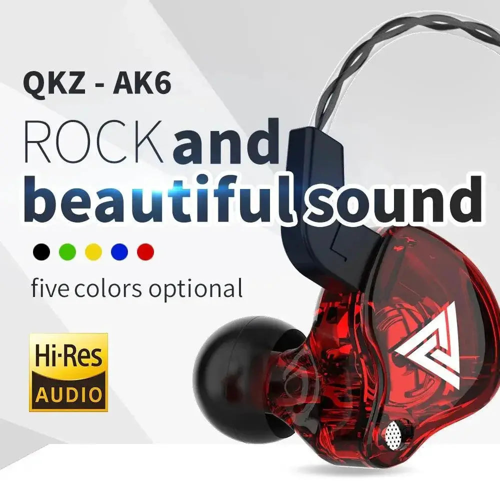 QKZ AK6 Copper Driver Earphones Waterproof HiFi Sound