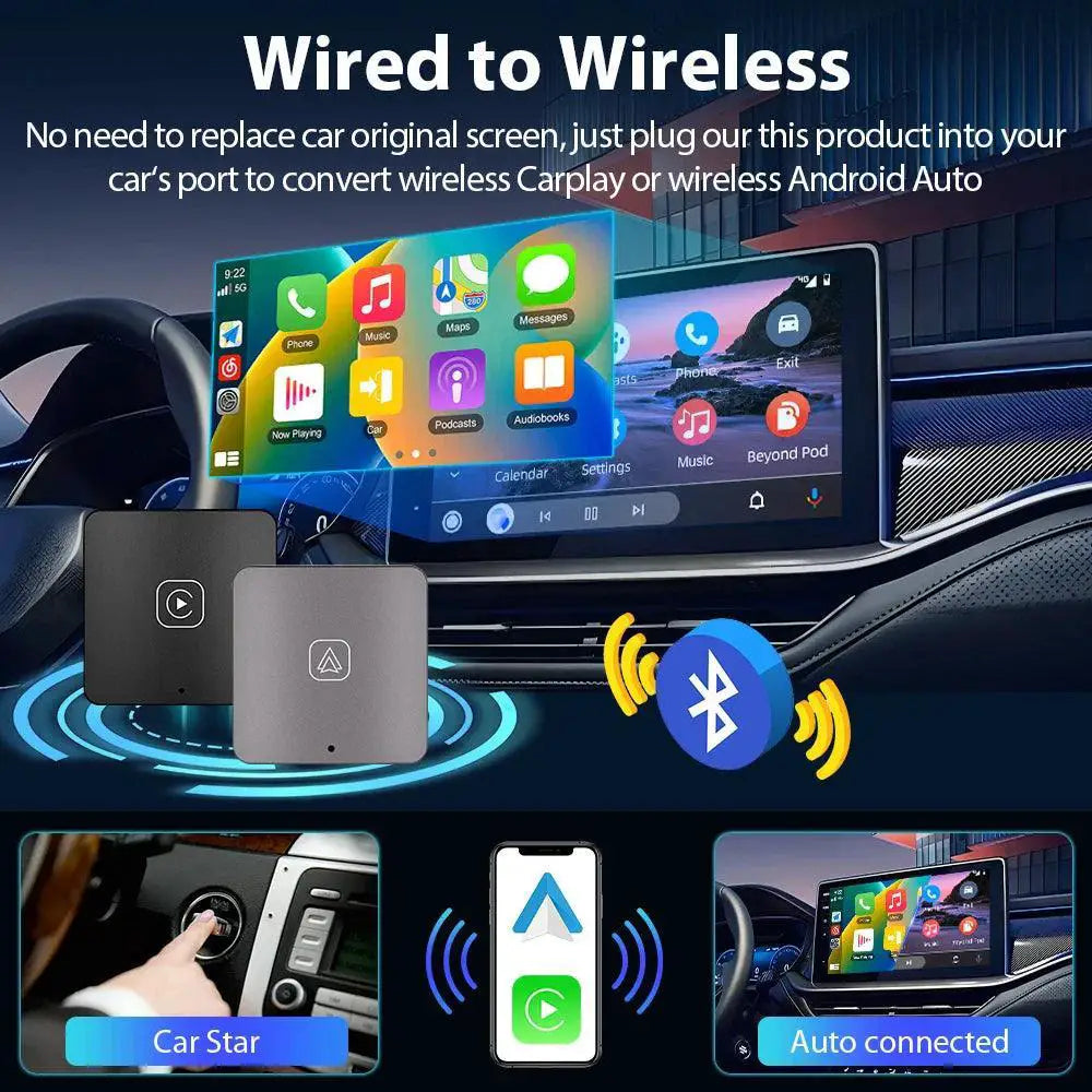 Podofo Wireless Android Auto CarPlay Adapter for VW and Audi