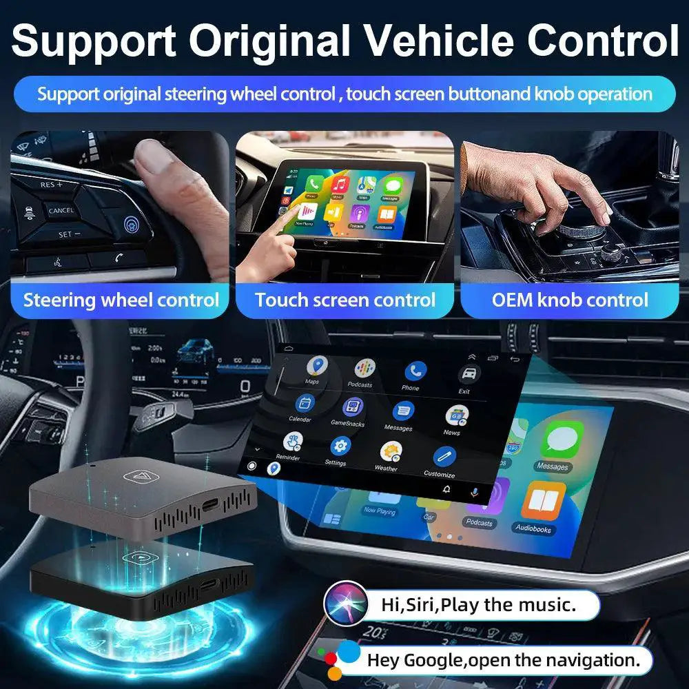 Podofo Wireless Android Auto CarPlay Adapter for VW and Audi