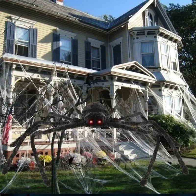 Giant Black Flexible Plush Spider Realistic Halloween Decor