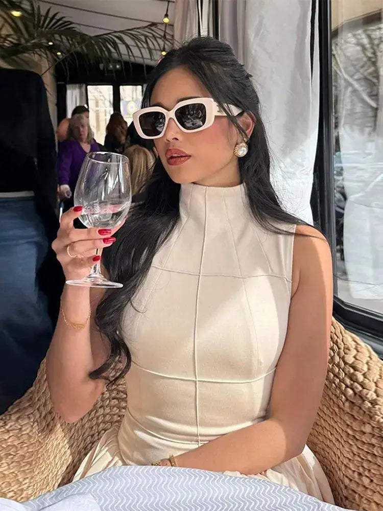 Chic Mesh Midi Dress High Street Elegance Avant Garde Flair