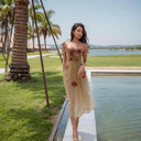 Chic Retro Mesh Beach Dress With Princess Collar Elegance