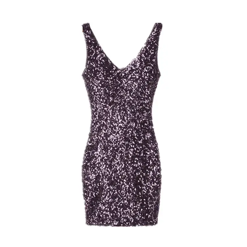 Nightclub Shiny Sundress Gown Sparkling Elegance Dress