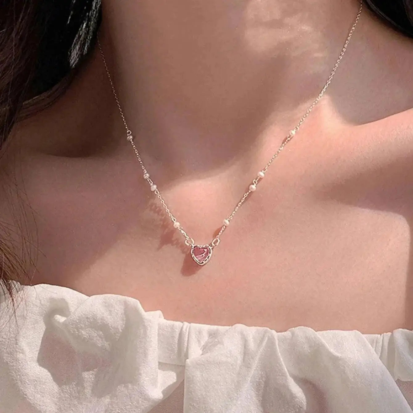 Elegant Crystal Heart Sleep Tracker Necklace For Women