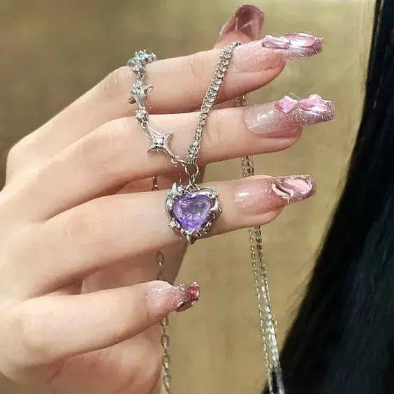 Elegant Crystal Heart Sleep Tracker Necklace For Women