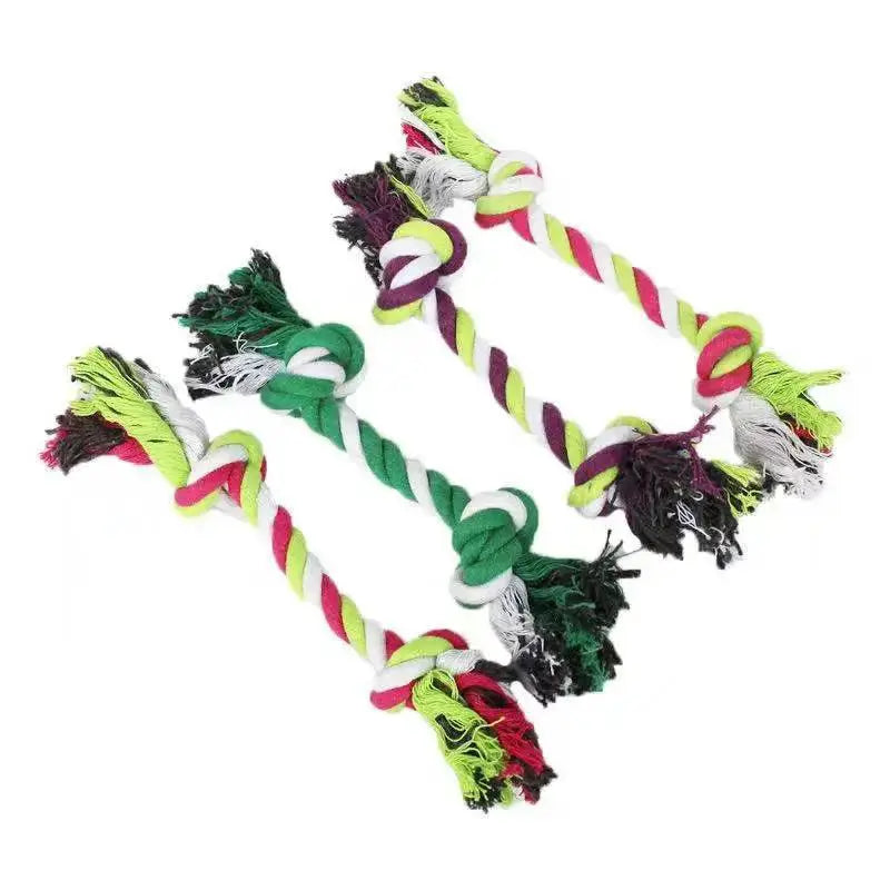 Interactive Dog Toy Set Braided Rope Ball And Dumbbell