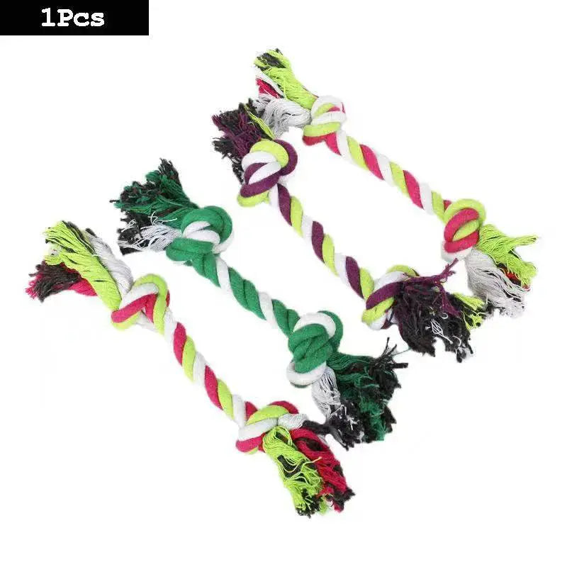 Interactive Dog Toy Set Braided Rope Ball And Dumbbell