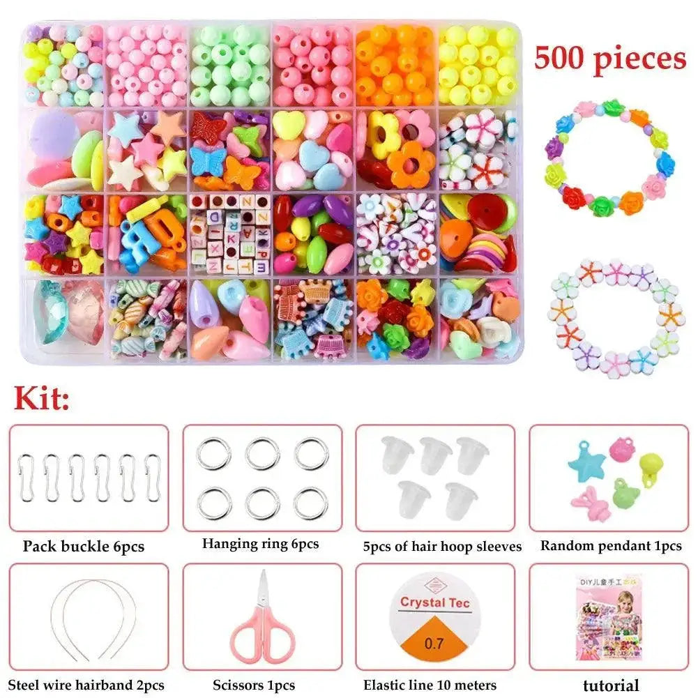 500 Colorful Beads Jewelry Making Kit Spark Creativity Gift