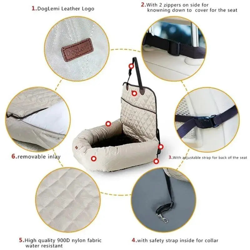 PawNova Waterproof Dog Carrier Car Seat Pad Travel Bag