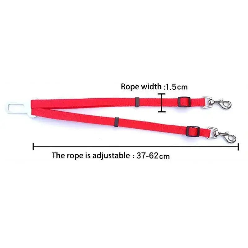 Dual Dog Car Seat Belt Leash For Pet Safety While Traveling