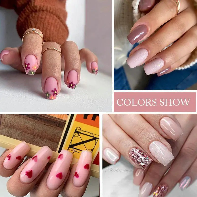 Pink Glitter Sequin Gel Polish Stylish Sparkling Nails