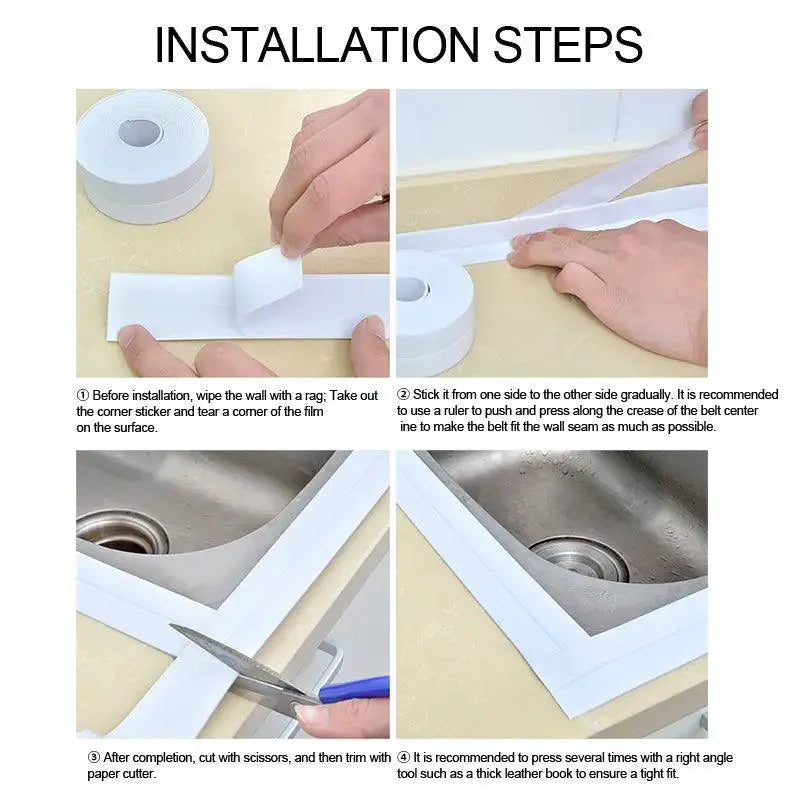 Waterproof PVC Kitchen Sealant Tape Mold Proof For Bathroom