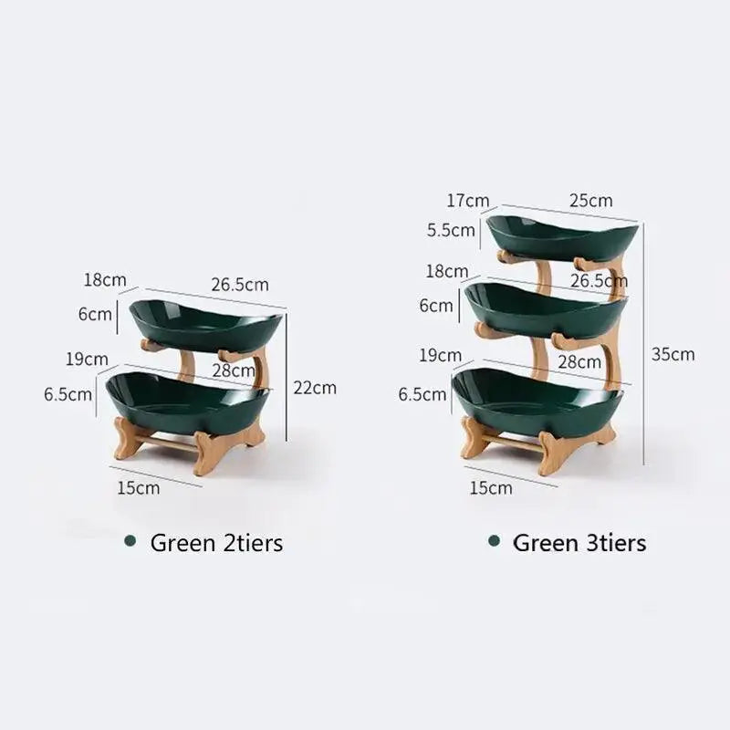 Elegant Wooden Fruit Tray With Partition Stylish Dining Set