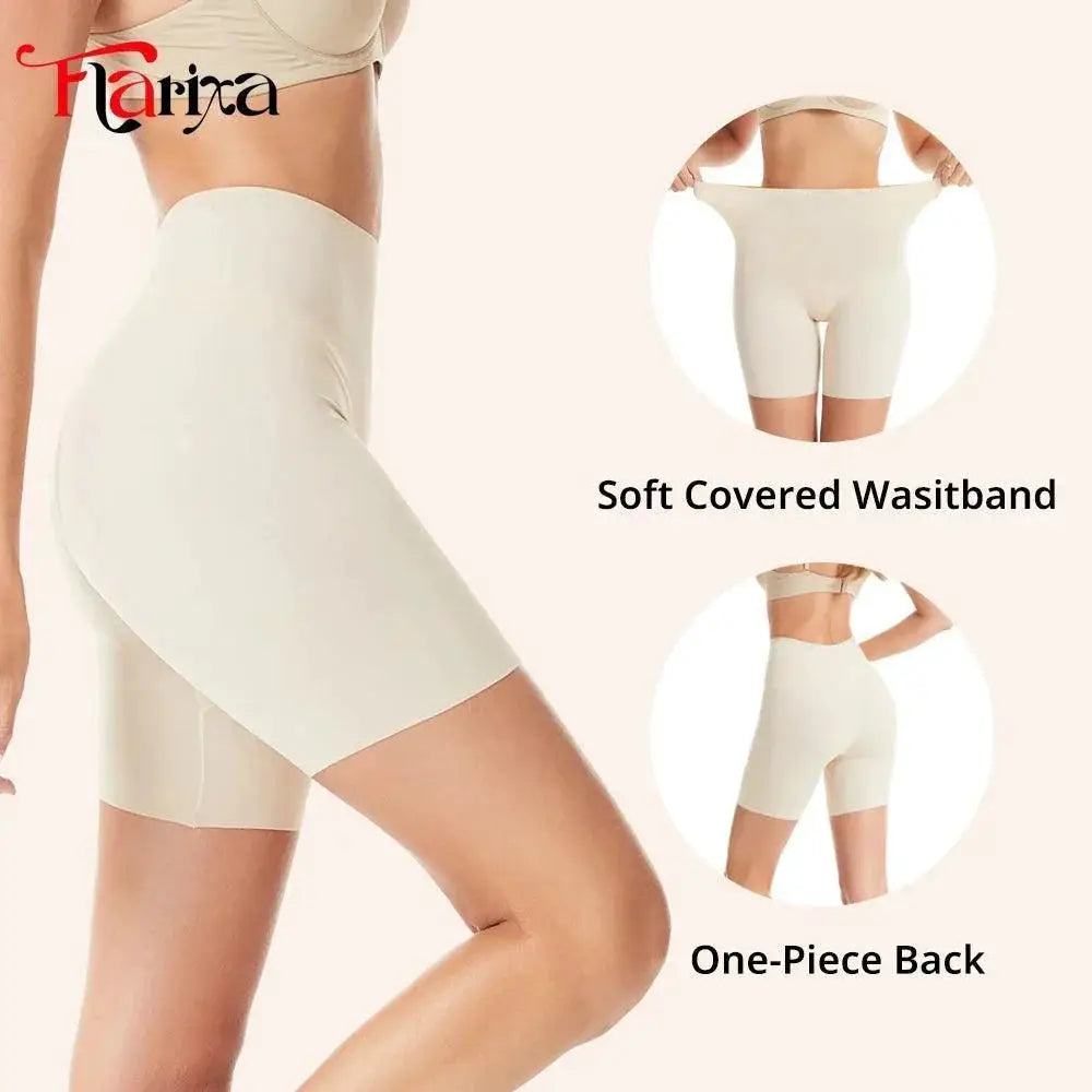 High Waist Seamless Boyshorts Anti Chafing Underwear Women