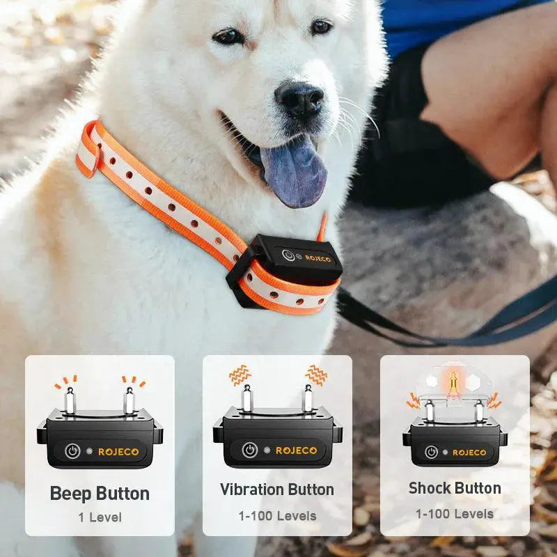 ROJECO Remote Control Bark Stop Dog Training Collar
