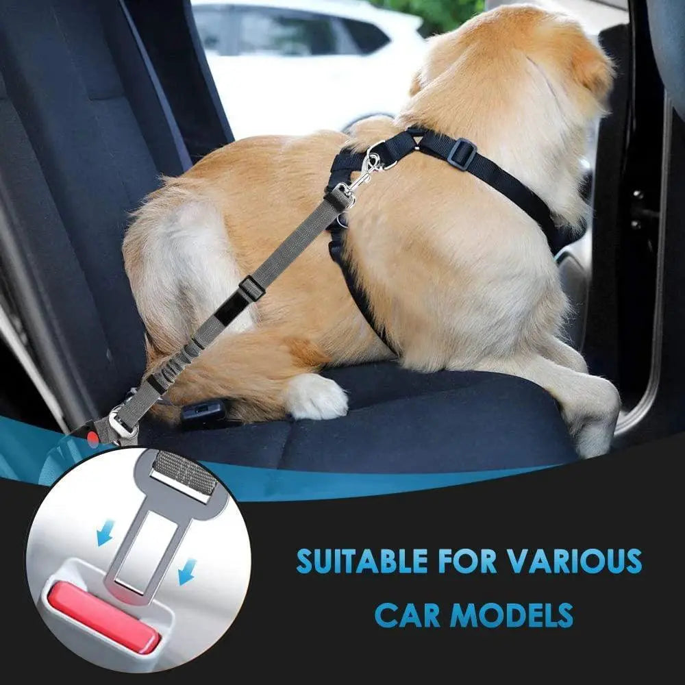 Dog Vehicle Harness With Headrest Restraint For Safe Travel