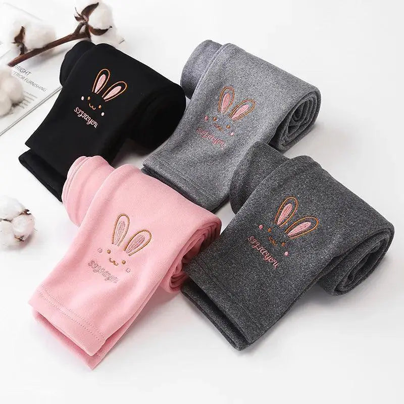 Cozy Bunny Kids Leggings Winter Fashion For Girls Warm
