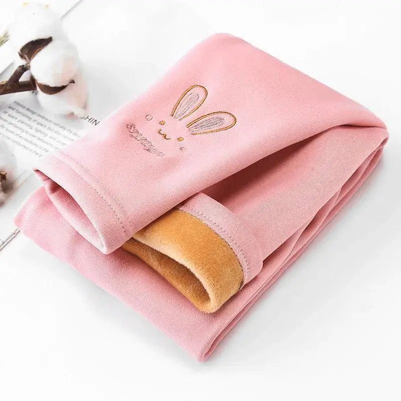 Cozy Bunny Leggings for Girls Winter – Light Gray / 140 7-8T product view 10