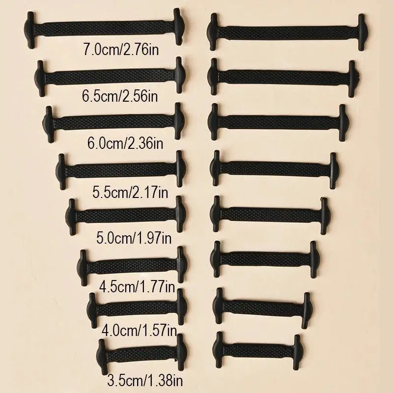 Silicone Shoelaces Lazy Elastic Lace Set 12 Colors