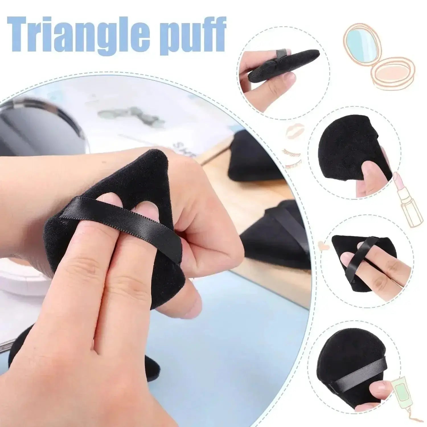 Velvet Triangle Makeup Sponges Flawless Contour Kit