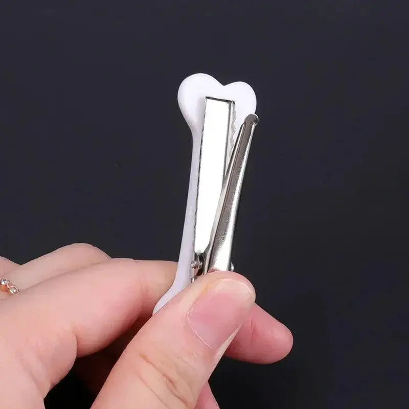 Vivid Dog Bone Hair Clips White Fashionable Hair Accessories