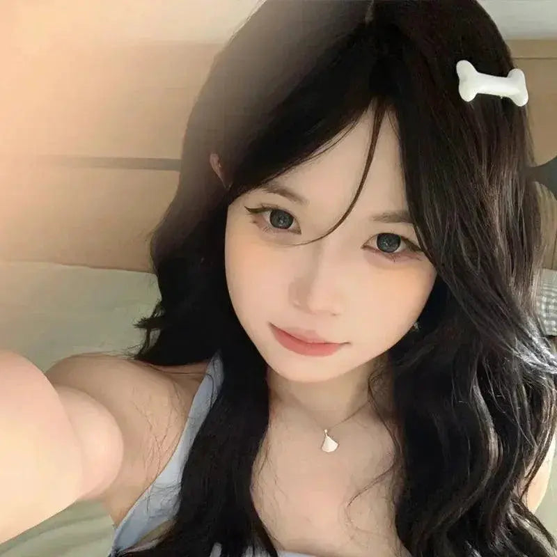 Vivid Dog Bone Hair Clips White Fashionable Hair Accessories