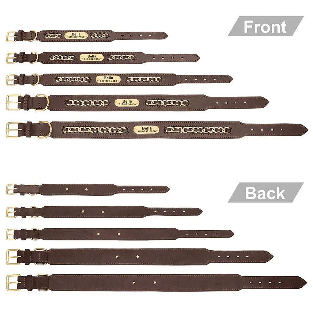 Luxury Leather Dog Collar Personalized Safety for Dogs