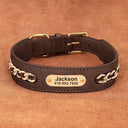 Personalized Safety Leather Dog Collar