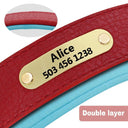 Personalized Leather Dog Collar With Engraved ID Tag