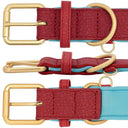 Personalized Leather Dog Collar With Engraved ID Tag