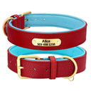 Personalized Leather Dog Collar With Engraved ID Tag
