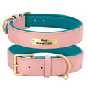 Personalized Leather Dog Collar With Engraved ID Tag