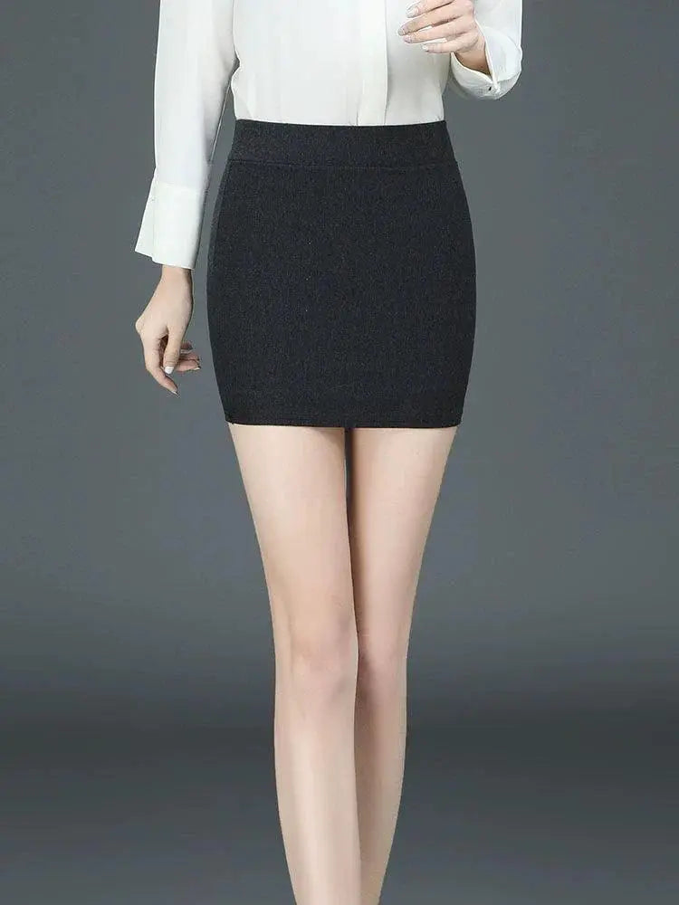 Chic Gray Elastic Skirt Modern Woman Fashion Upgrade