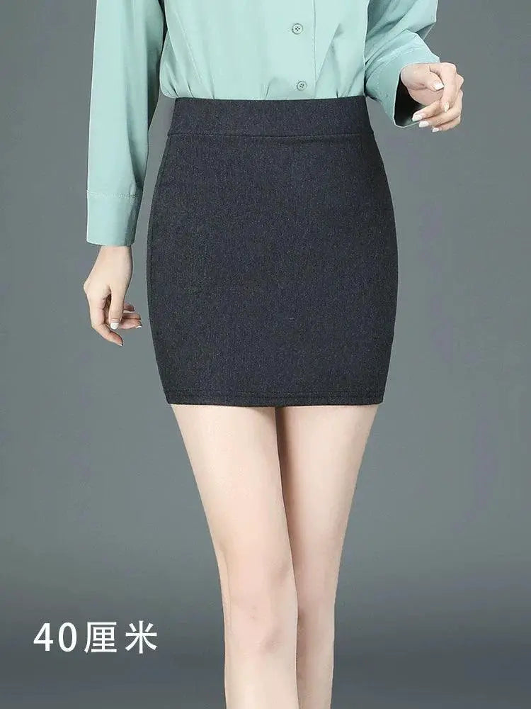 Chic Gray Elastic Skirt Modern Woman Fashion Upgrade