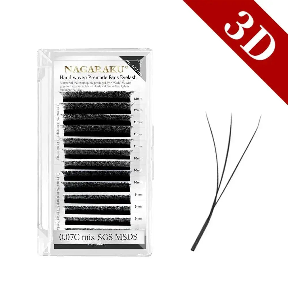 Premade W Shape Automatic Eyelash Extensions Soft Natural
