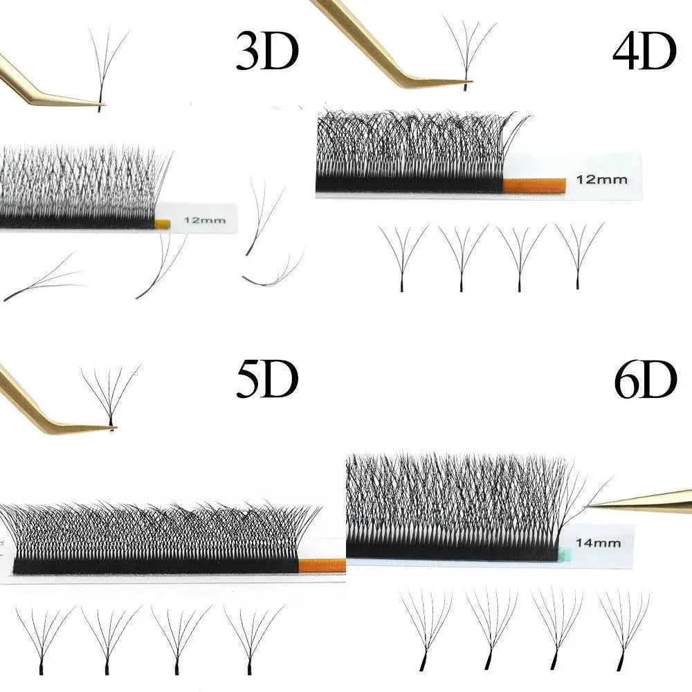 Premade W Shape Automatic Eyelash Extensions Soft Natural
