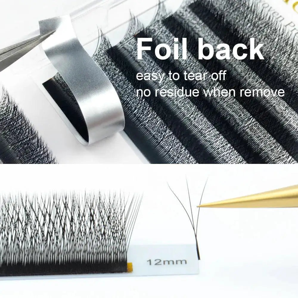 Premade W Shape Automatic Eyelash Extensions Soft Natural