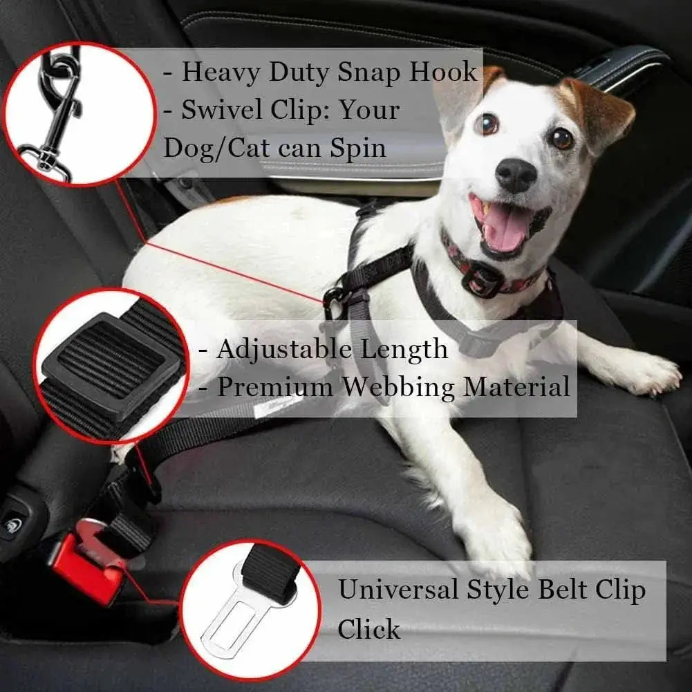 Pet Car Harness Leash Safe Travel Companion For Dogs