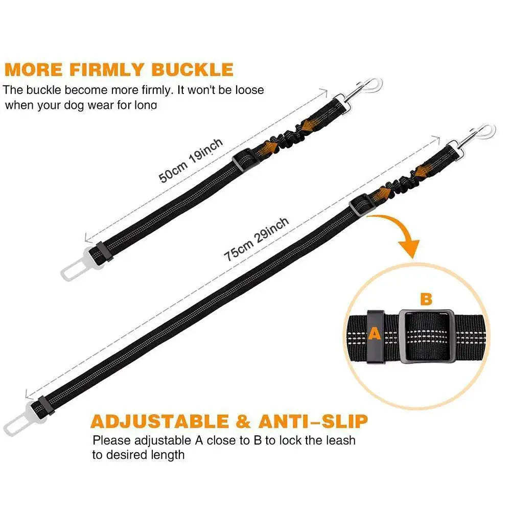 Dog Car Safety Belt Reflective Adjustable Nylon Seatbelt