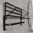 Matte Black Double Bar Towel Holder Wall Mount Organizer