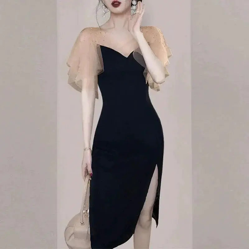 Elegant Sheath Dress For Women Breathable Polyester Summer