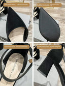 Chunky Heel Black Women Shoes French Winter Style 2022