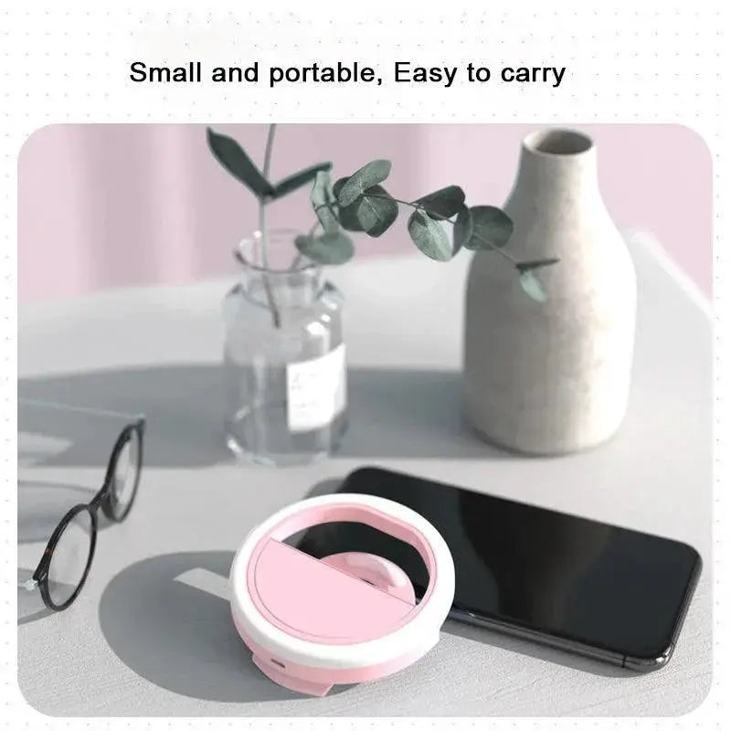 Adjustable LED Selfie Ring Light For iPhone Samsung Huawei