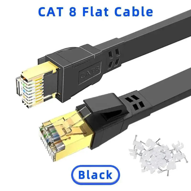 Cat Ethernet Cable for High-Speed Use – Black-Cat 8 Round / 25m product view 11