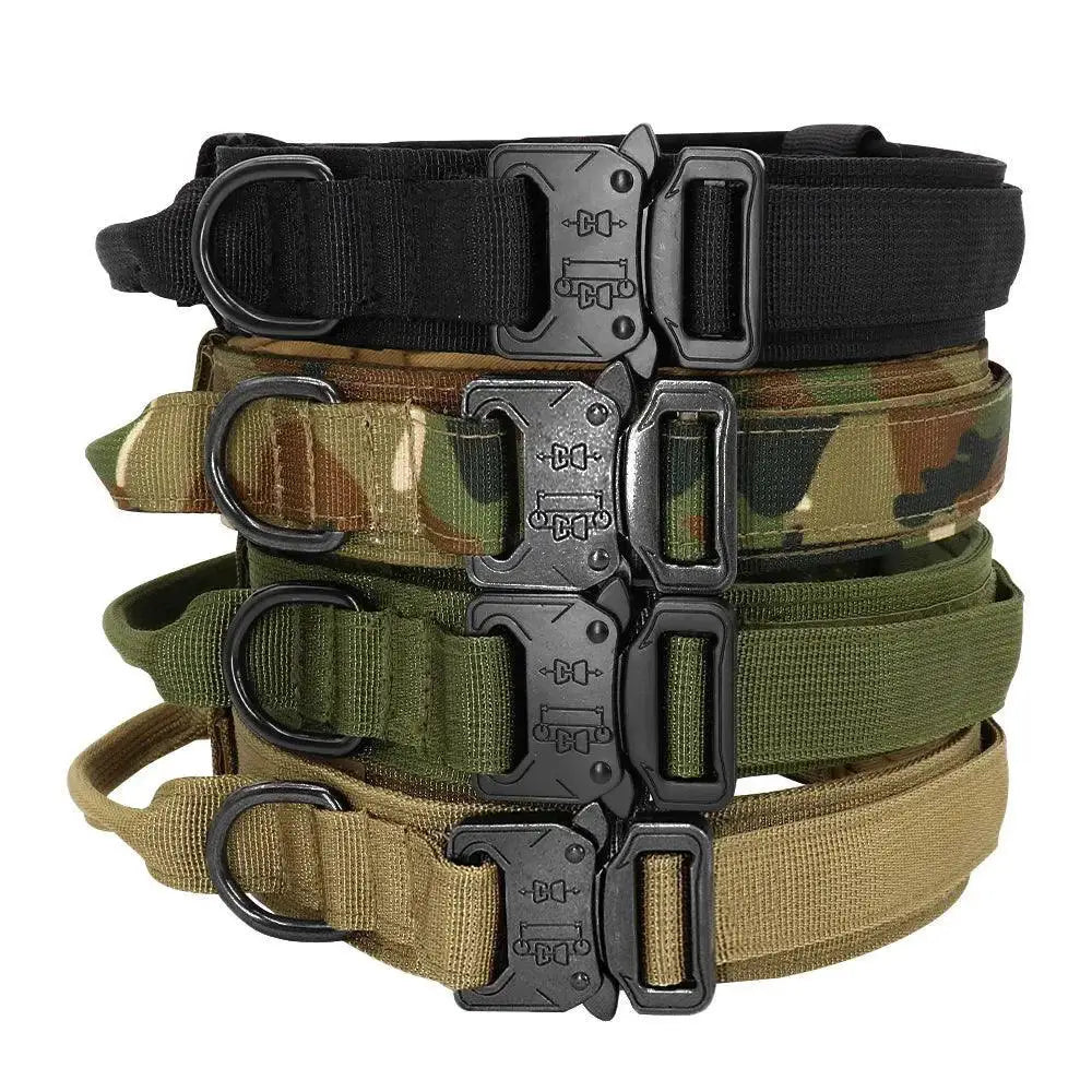 Military Tactical Dog Collar With Durable Nylon Lead