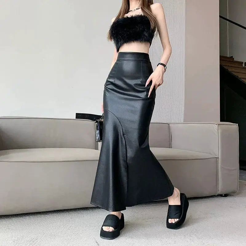 Korean Chic Fishtail Skirt Elegant Autumn Party Wear