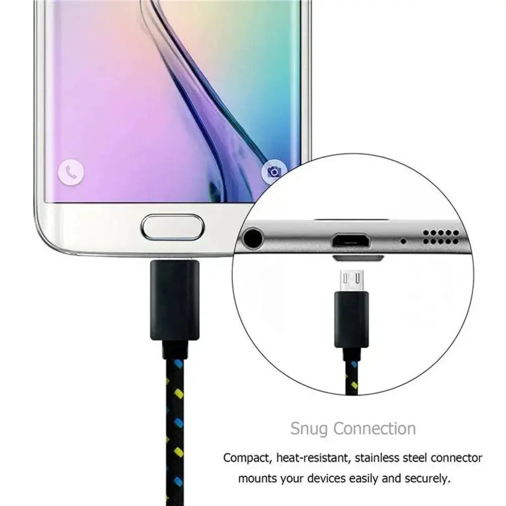 High Speed Nylon Braided Micro USB Cable Fast Charge Sync